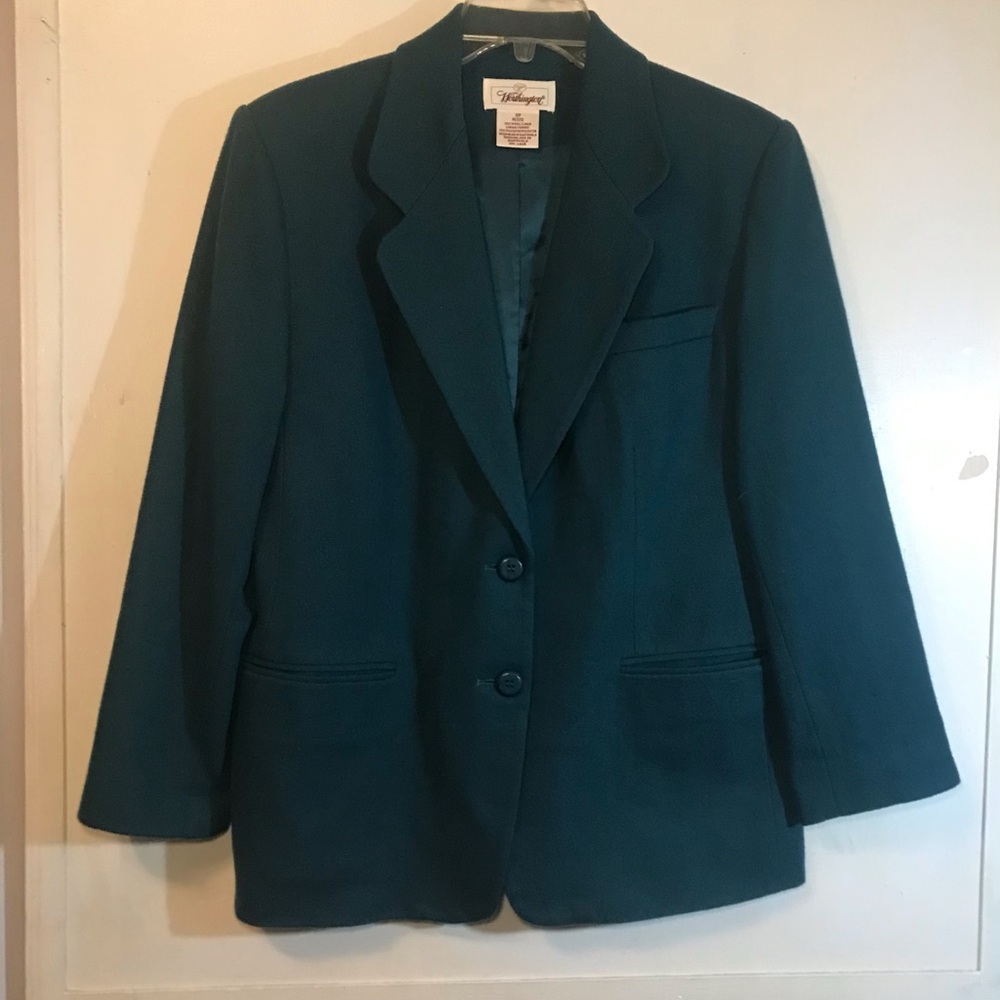 Vintage Wool Green Women's Blazer Jacket